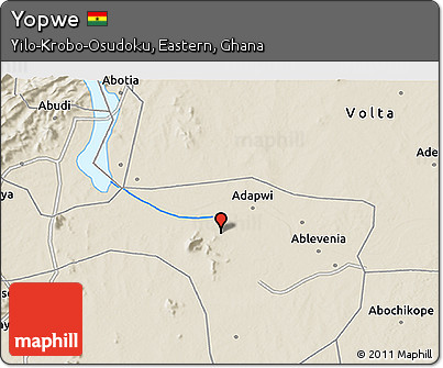 Shaded Relief 3D Map of Yopwe