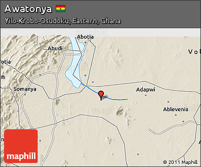 Shaded Relief 3D Map of Awatonya