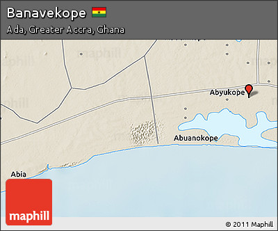 Shaded Relief 3D Map of Banavekope