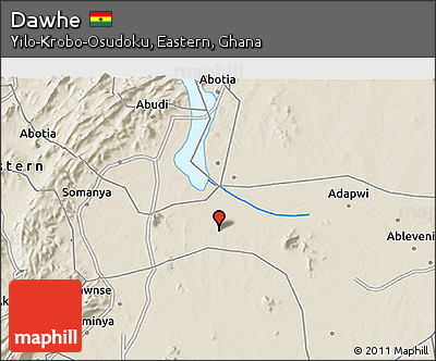 Shaded Relief 3D Map of Dawhe