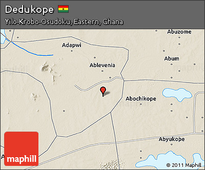 Shaded Relief 3D Map of Dedukope