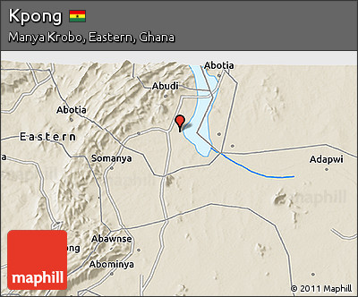 Shaded Relief 3D Map of Kpong