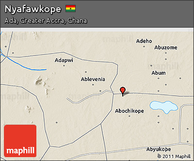 Shaded Relief 3D Map of Nyafawkope