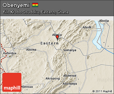 Shaded Relief 3D Map of Obenyemi