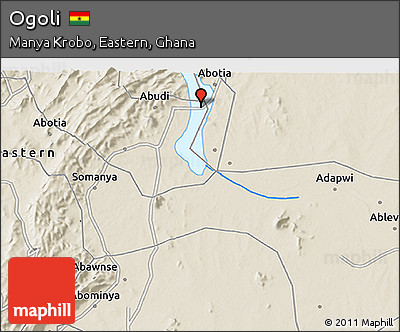 Shaded Relief 3D Map of Ogoli