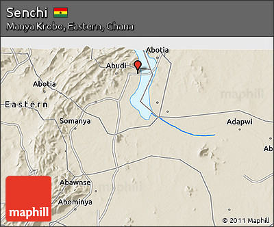 Shaded Relief 3D Map of Senchi