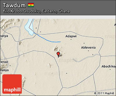 Shaded Relief 3D Map of Tawdum