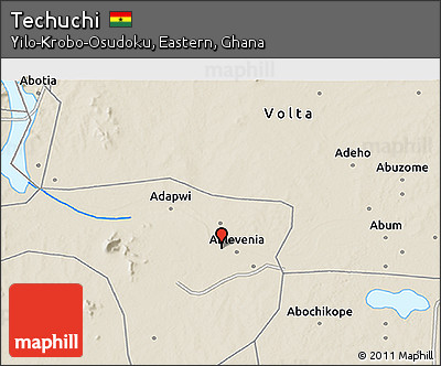 Shaded Relief 3D Map of Techuchi