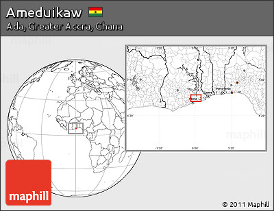 Blank Location Map of Ameduikaw