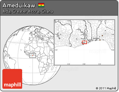 Blank Location Map of Ameduikaw