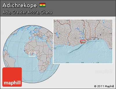 Gray Location Map of Adichrekope, hill shading
