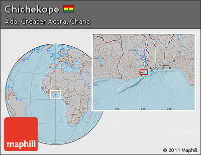 Gray Location Map of Chichekope, hill shading