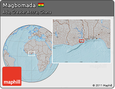 Gray Location Map of Magbomada, hill shading