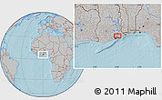 Gray Location Map of Agawtaw, hill shading