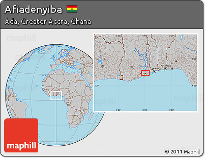 Gray Location Map of Afiadenyiba