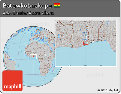 Gray Location Map of Batawkobnakope