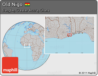 Gray Location Map of Old Nigo