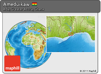 Physical Location Map of Ameduikaw