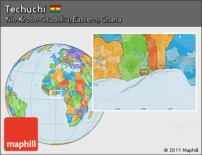 Political Location Map of Techuchi