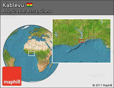 Satellite Location Map of Kablevu