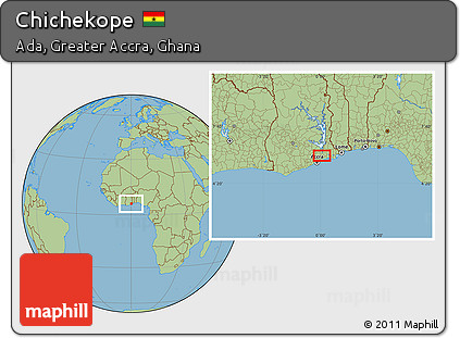 Savanna Style Location Map of Chichekope