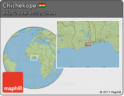 Savanna Style Location Map of Chichekope