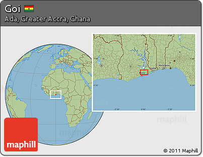 Savanna Style Location Map of Goi
