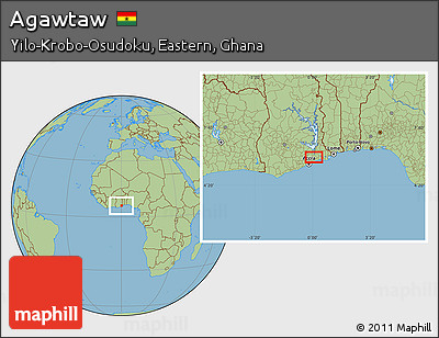 Savanna Style Location Map of Agawtaw