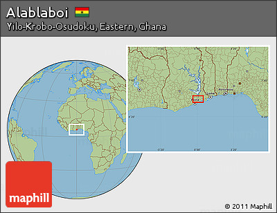 Savanna Style Location Map of Alablaboi