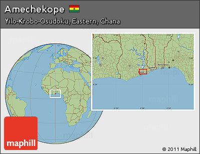 Savanna Style Location Map of Amechekope