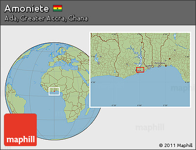 Savanna Style Location Map of Amoniete