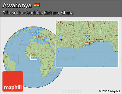 Savanna Style Location Map of Awatonya
