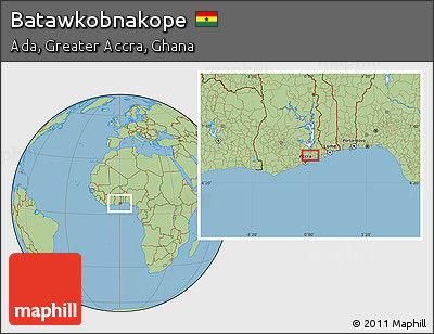 Savanna Style Location Map of Batawkobnakope