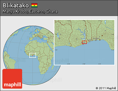 Savanna Style Location Map of Blikatako