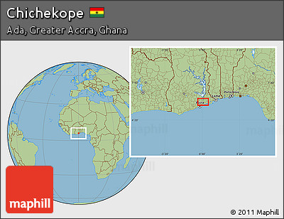 Savanna Style Location Map of Chichekope