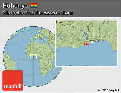 Savanna Style Location Map of Huhunya