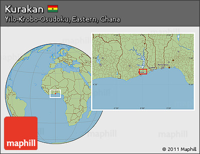 Savanna Style Location Map of Kurakan