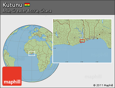 Savanna Style Location Map of Kutunu