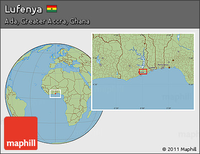 Savanna Style Location Map of Lufenya