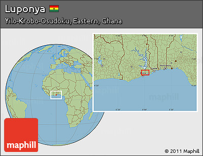 Savanna Style Location Map of Luponya