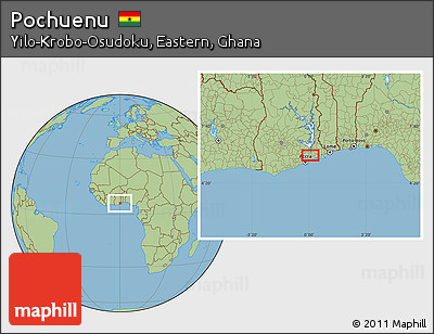 Savanna Style Location Map of Pochuenu