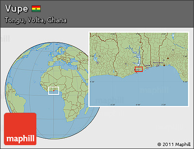 Savanna Style Location Map of Vupe