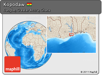 Shaded Relief Location Map of Kopodaw