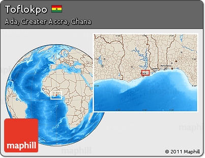 Shaded Relief Location Map of Toflokpo