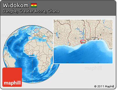 Shaded Relief Location Map of Widokom