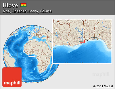 Shaded Relief Location Map of Hlove