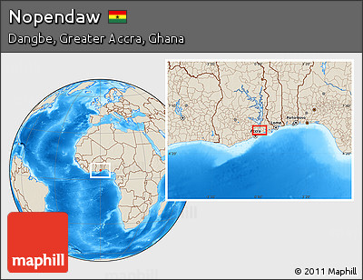 Shaded Relief Location Map of Nopendaw