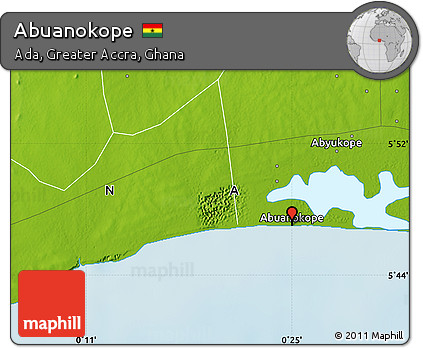 Physical Map of Abuanokope