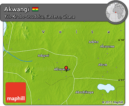 Physical Map of Akwangi