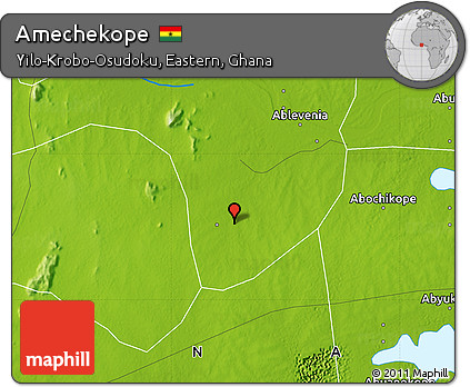 Physical Map of Amechekope